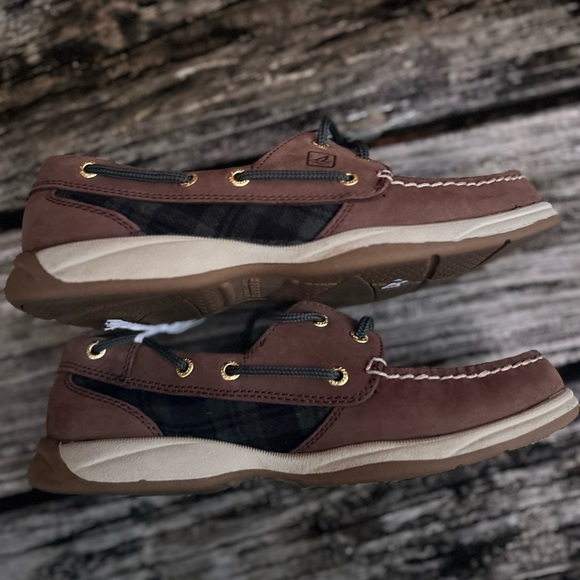 Sperry Top Siders Leather Blue Green Tartan Plaid Women's Boat Shoes Size 6.5 - Picture 6 of 12